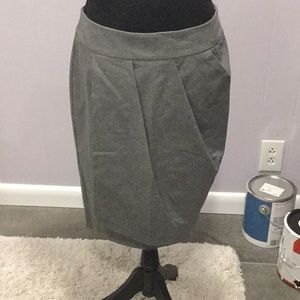 Stile Benetton 46 US 10 gray structured wrap skirt